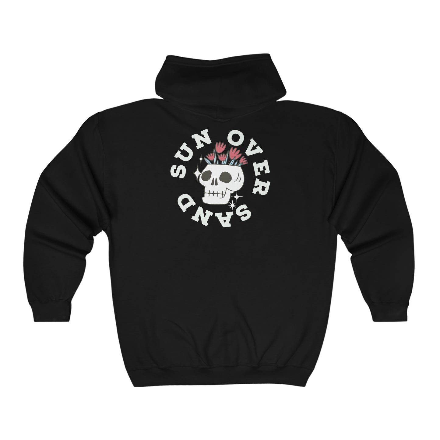 Skull n' Roses Full Zip Hooded Sweatshirt