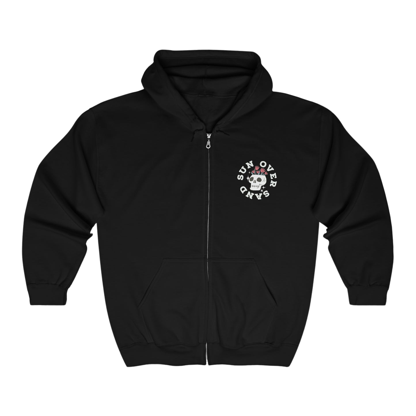 Skull n' Roses Full Zip Hooded Sweatshirt