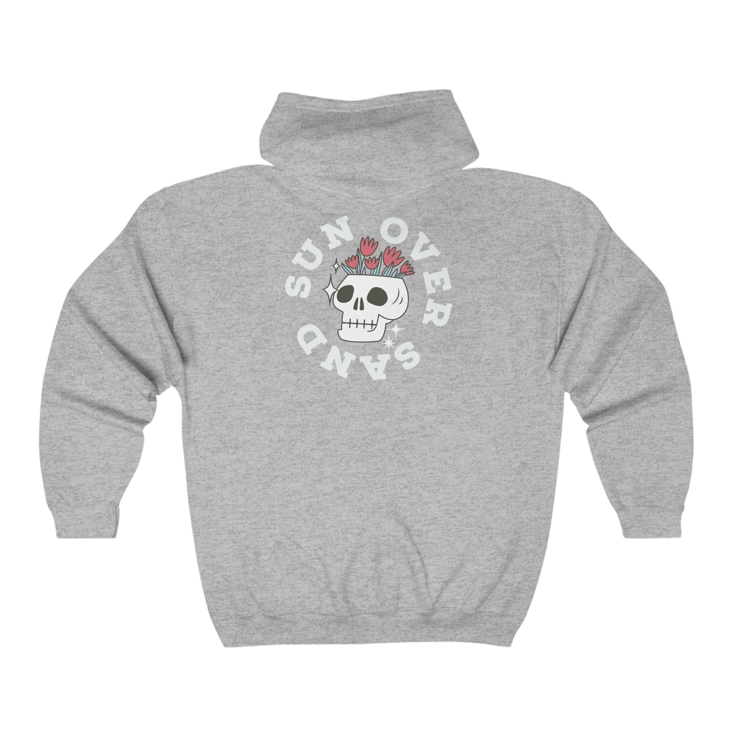 Skull n' Roses Full Zip Hooded Sweatshirt